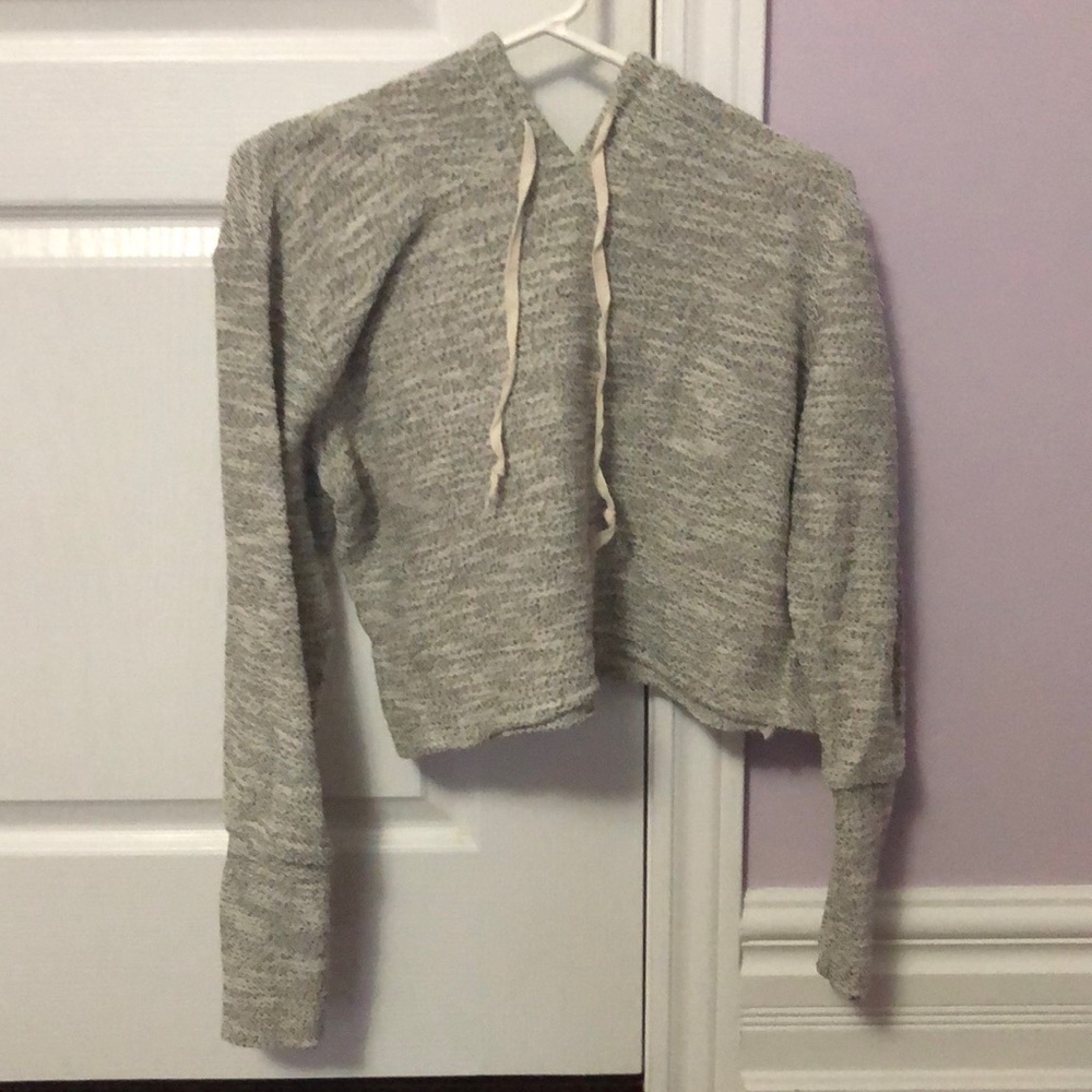 Brandy Melville grey cropped hoodie